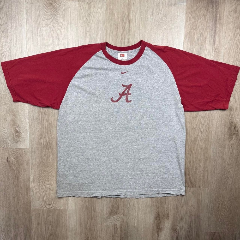 Vintage Y2K Nike Team Alabama Crimson Tide Raglan Graphic Tee Shirt